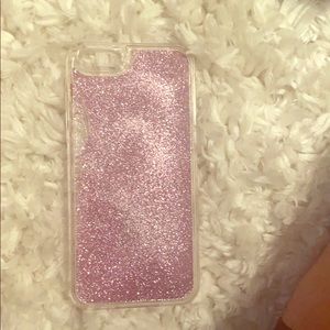 iPhone8 pink floating glitter case
